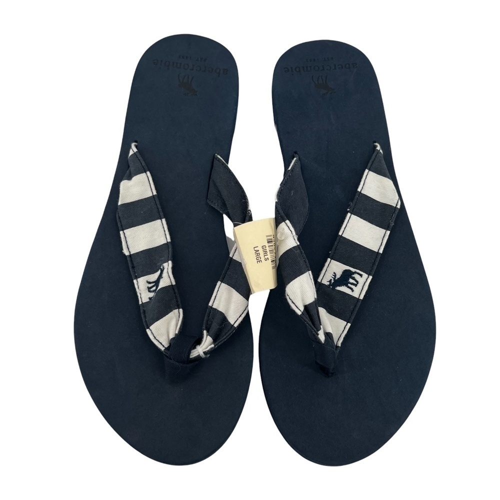 NWT Abercrombie Blue Flip Flops Size Large (8) Big Girl's